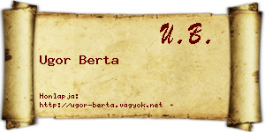 Ugor Berta névjegykártya